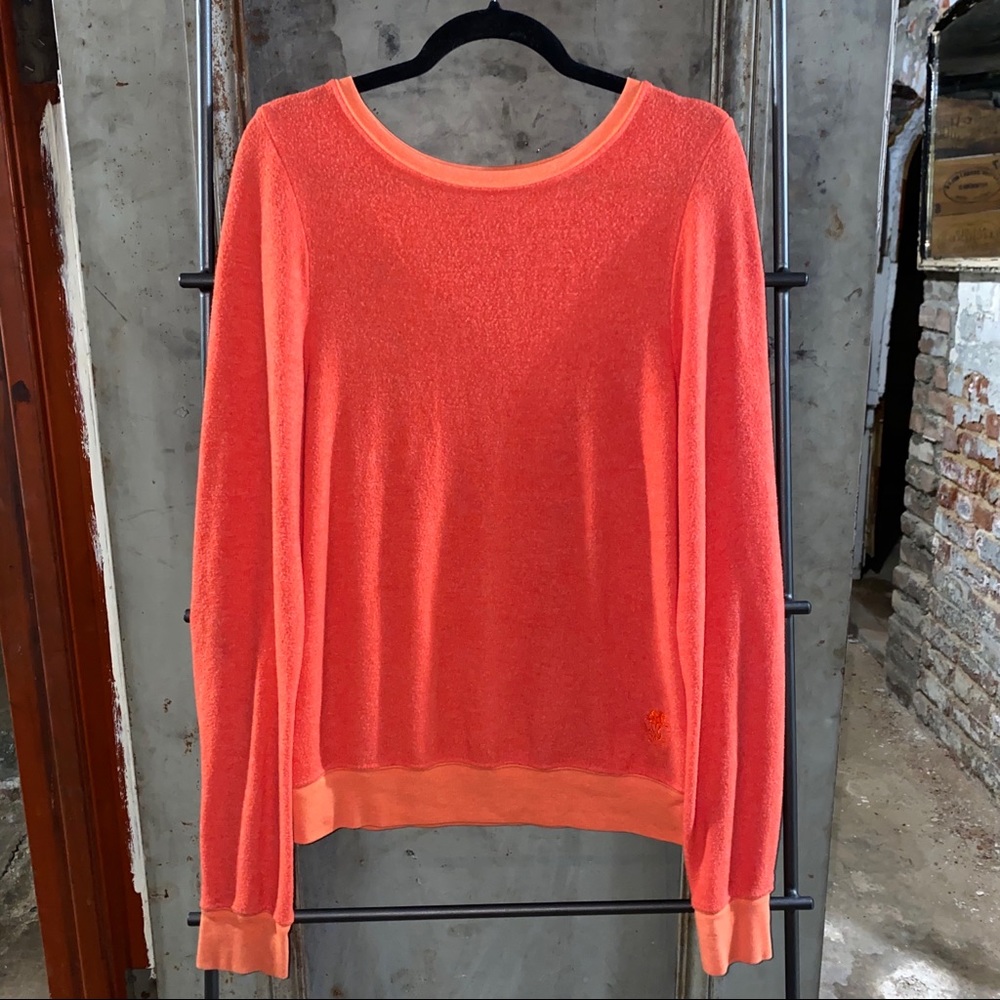 Wildfox Couture Orange Red Baggy Beach Jumper Sweatshirt